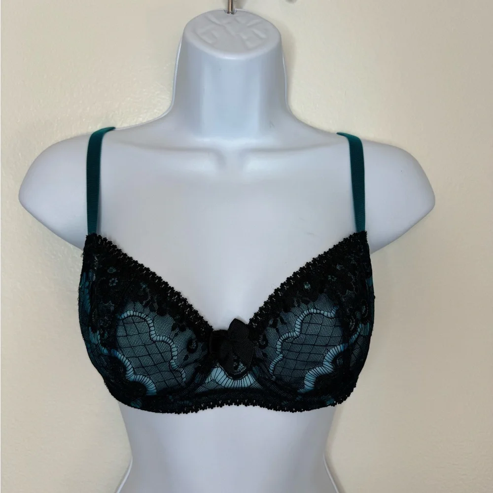 Claudette Neon Turquoise Intense Demi Bra SZ. 36 B